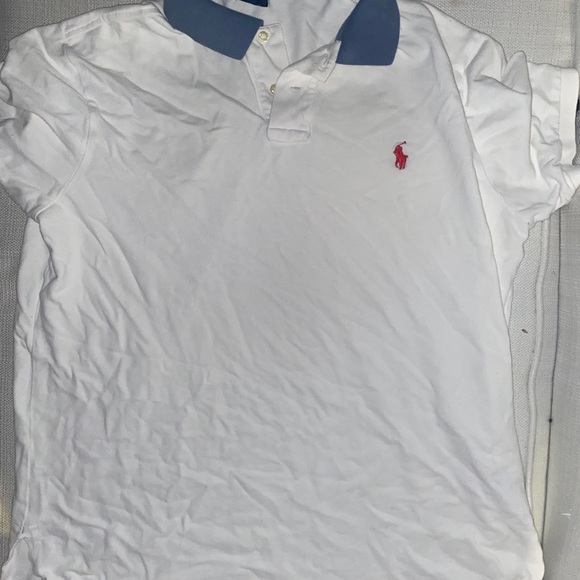 Polo Ralph Lauren Other - Polo Ralph Lauren White Preowned Red Horse Blue Faded Collar